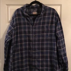 Men’s Merona Flannel, XXL, Blue Plaid